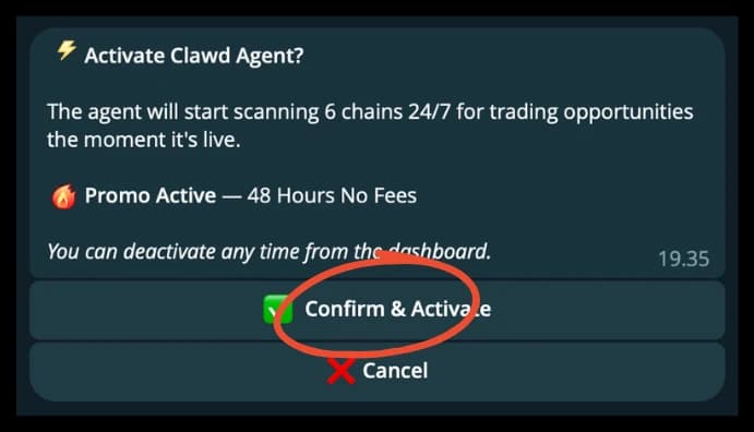 Clawd Agents — confirm to activate the agent